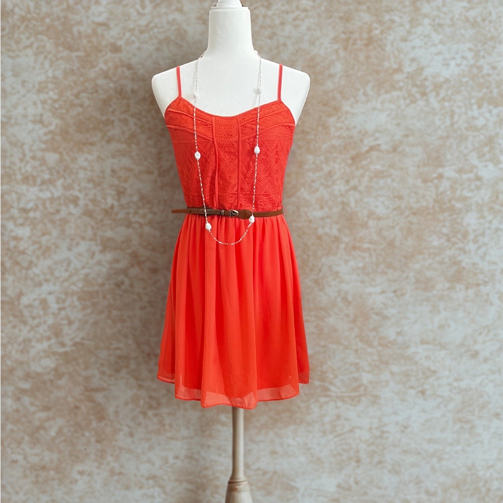 Maurices Coral Lace Accent Sundress